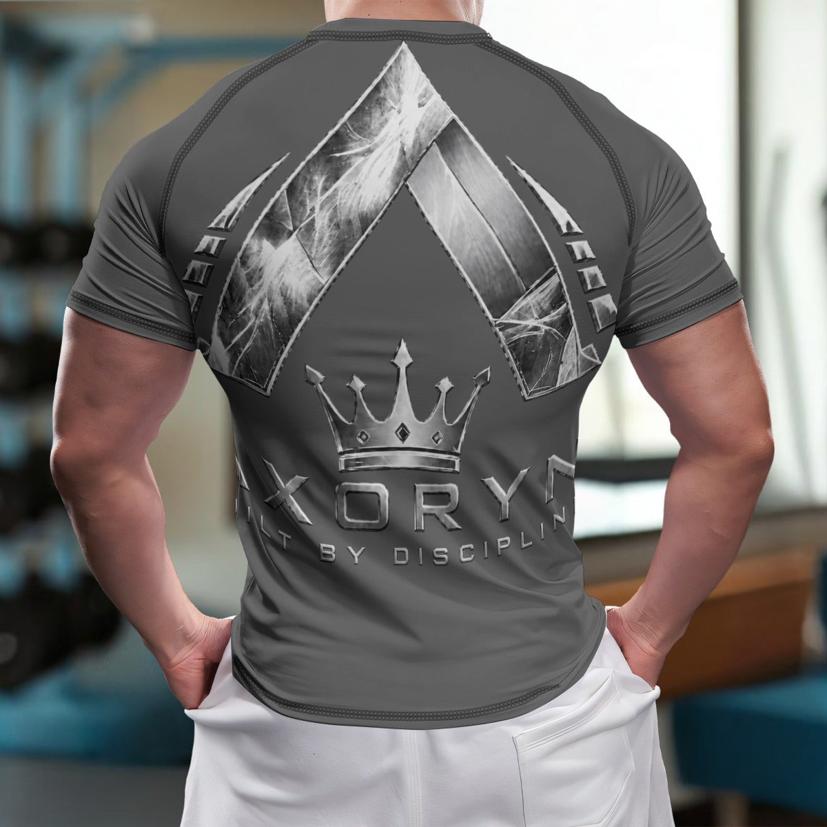 T-shirt AXORYN Emblème Argent – Gris – UNISEX