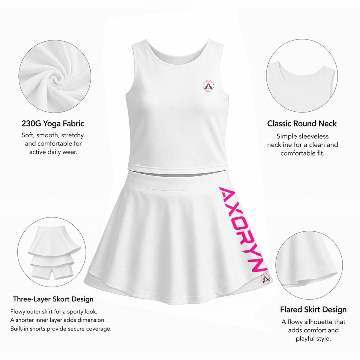 AXORYN Lady Shadow Pink Signature Skort – Premium Edition