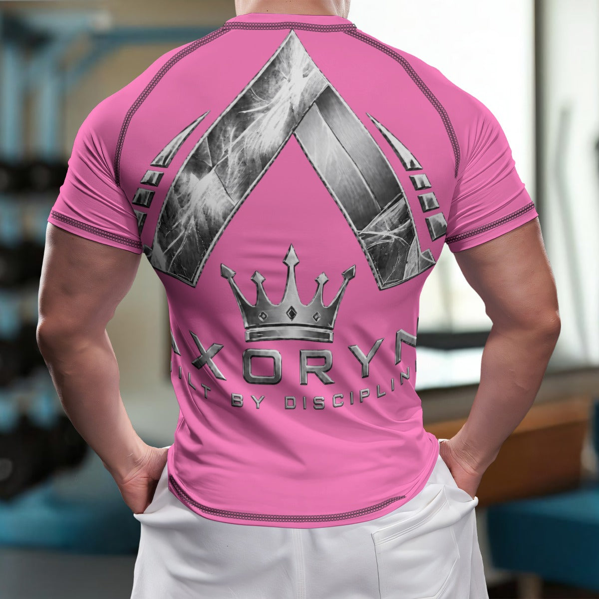 T-shirt AXORYN Emblème Argent – ROSE – UNISEX