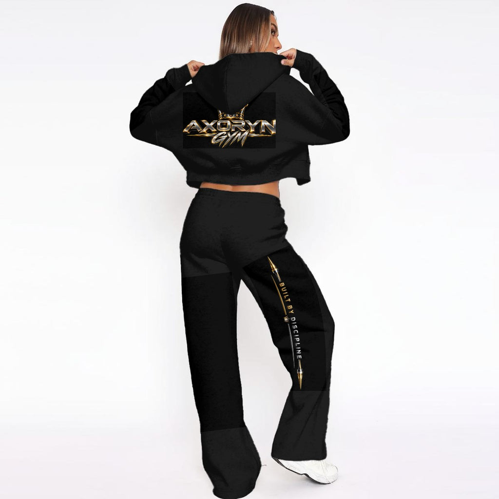 Ensemble Femme AXORYN GYM – Hoodie Crop & Jogging Performance