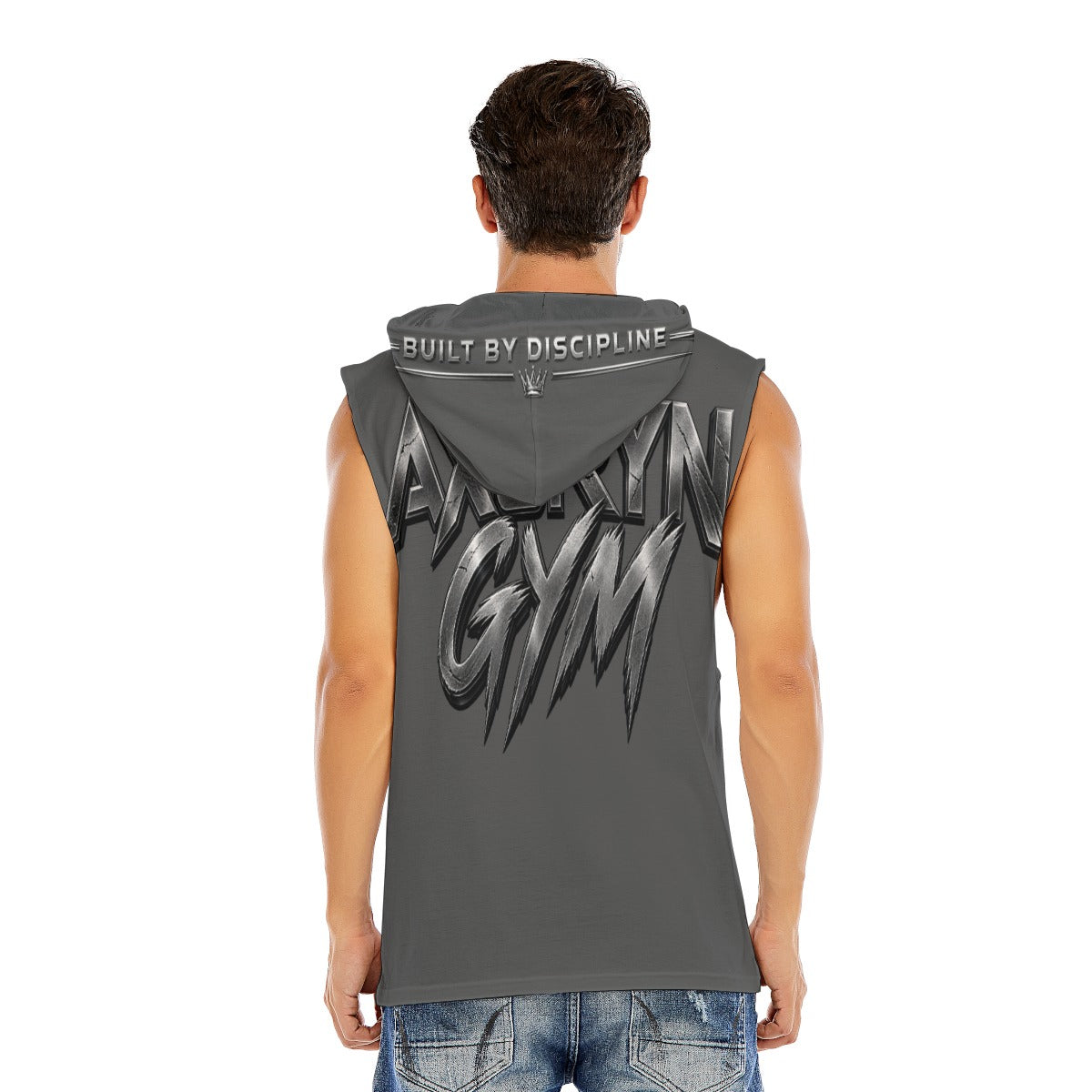 Débardeur à capuche AXORYN Emblème Argent – Gris