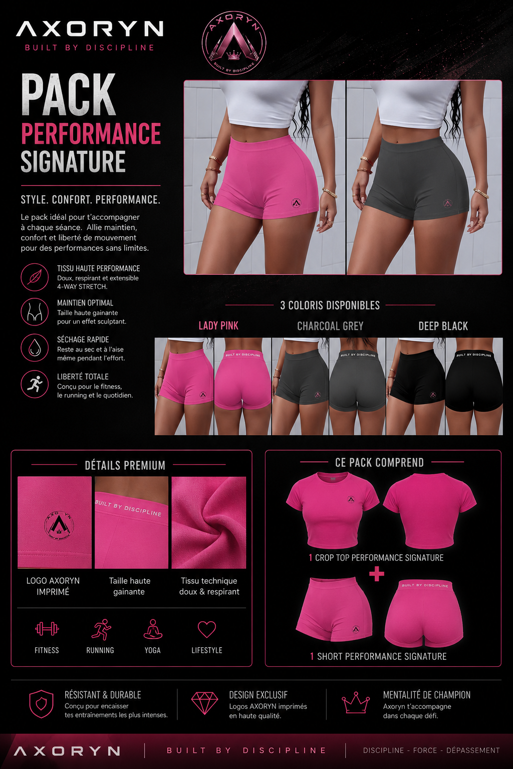 Pack Crop Top et Performance Signature.